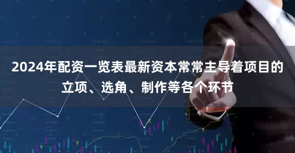 2024年配资一览表最新资本常常主导着项目的立项、选角、制作等各个环节